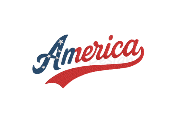 America Flag Embroidery Design