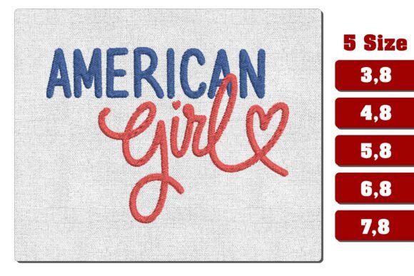 American Girl Patriotic Embroidery File