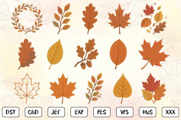 Autumn Leaf Embroidery Bundle