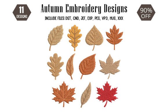 Autumn Leaves Embroidery Design
