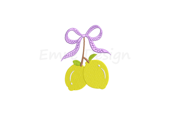 Coquette Lemon Bow Embroidery Design