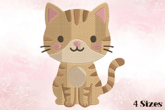 Cute Baby Kitten Embroidery Design