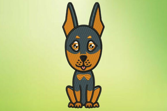 Cute Doberman Puppy Embroidery