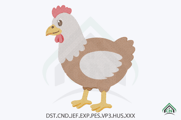 Cute Hen Embroidery Design