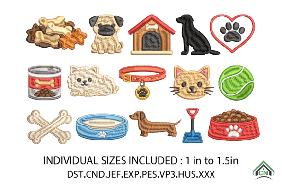Cute Mini Pet Embroidery Bundle X15 File
