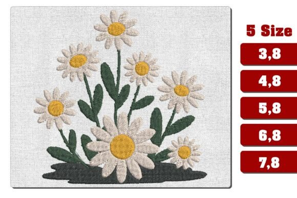 Daisy Wildflower Machine Embroidery File