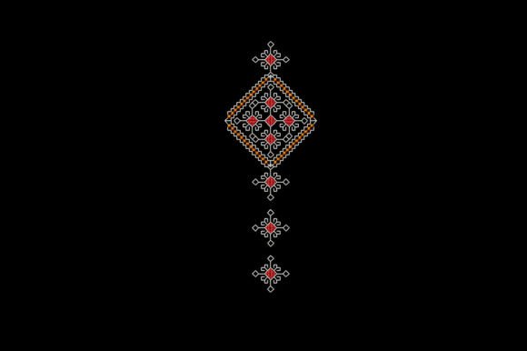 Folk Cross Stitch Embroidery Design