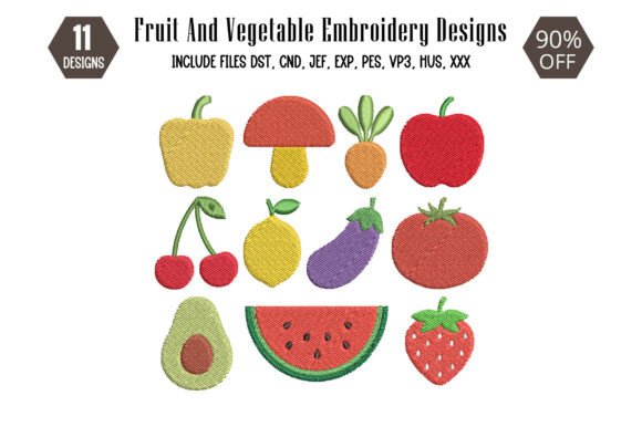 Fruit and Vegetable Embroidery Design