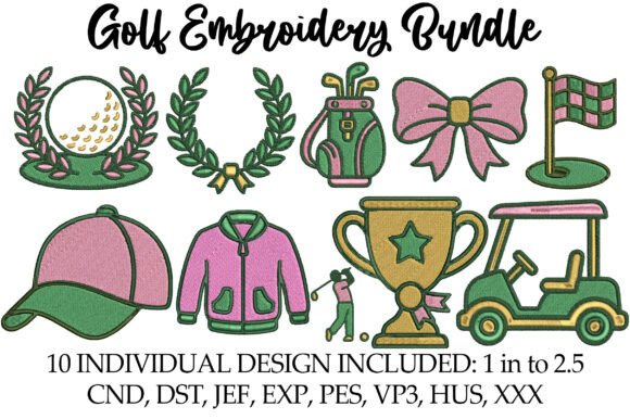 Golf Embroidery Bundle