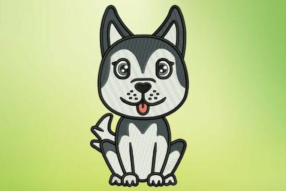 Husky Pup Embroidery