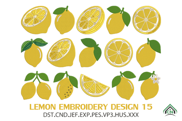 Lemon Embroidery Design Bundle