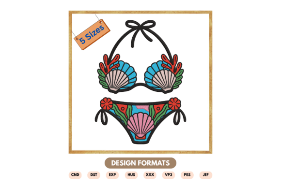 Mermaid Seashell Bikini Embroidery File