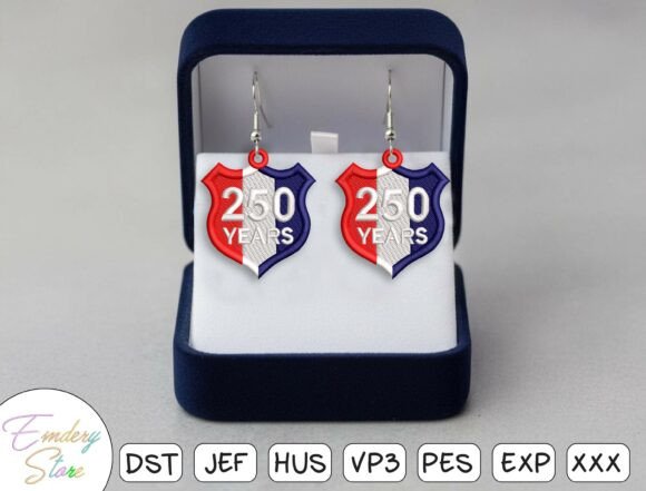 Patriotic Earrings Embroidery Design
