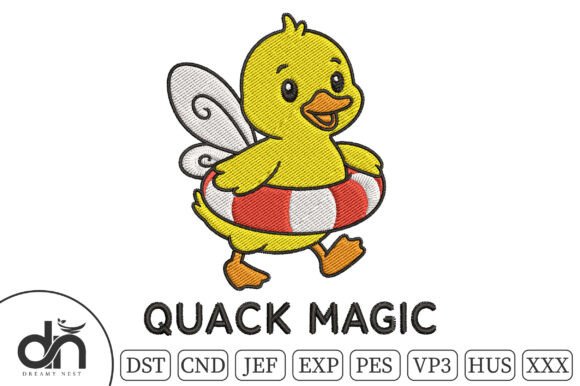 Quack Magic Cute Duckling Embroidery