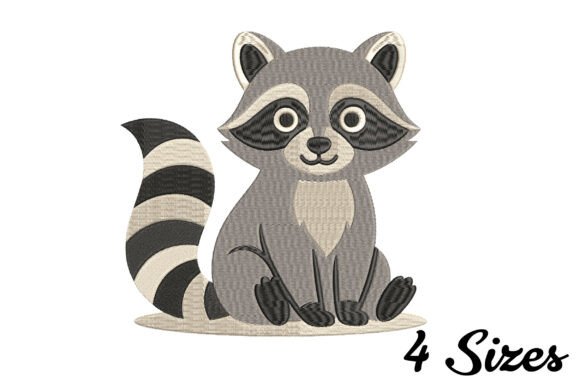 Raccoon Embroidery Design