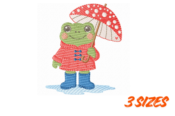 Rain Frog Embroidery Design
