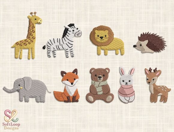 Safari Animals Embroidery Bundle