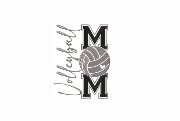 Volleyball Mom Embroidery Design